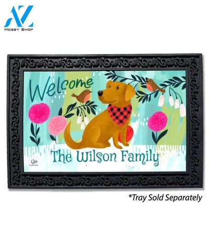 Welcome Friends Dog Personalized Doormat - 18" x 30"