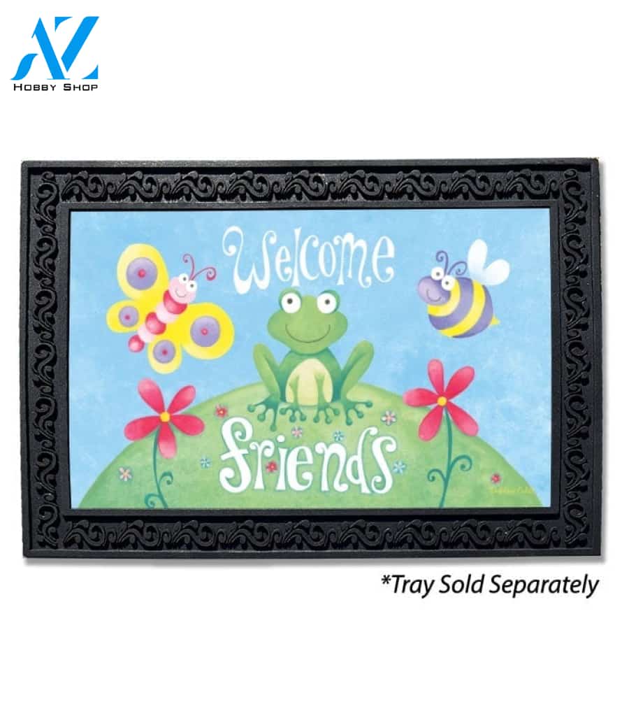 Welcome Friends Frog Doormat - 18" x 30"