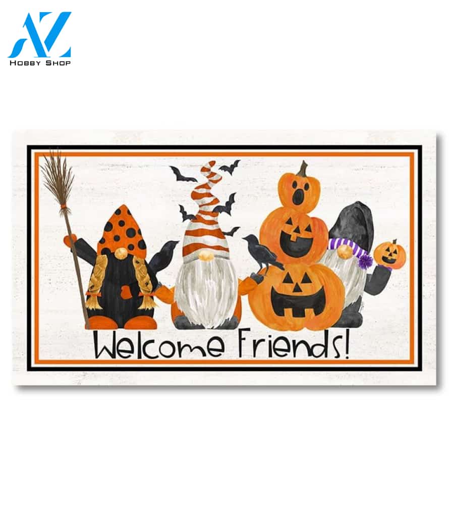 Welcome Friends Halloween Gnomes Doormat - 18" x 30"