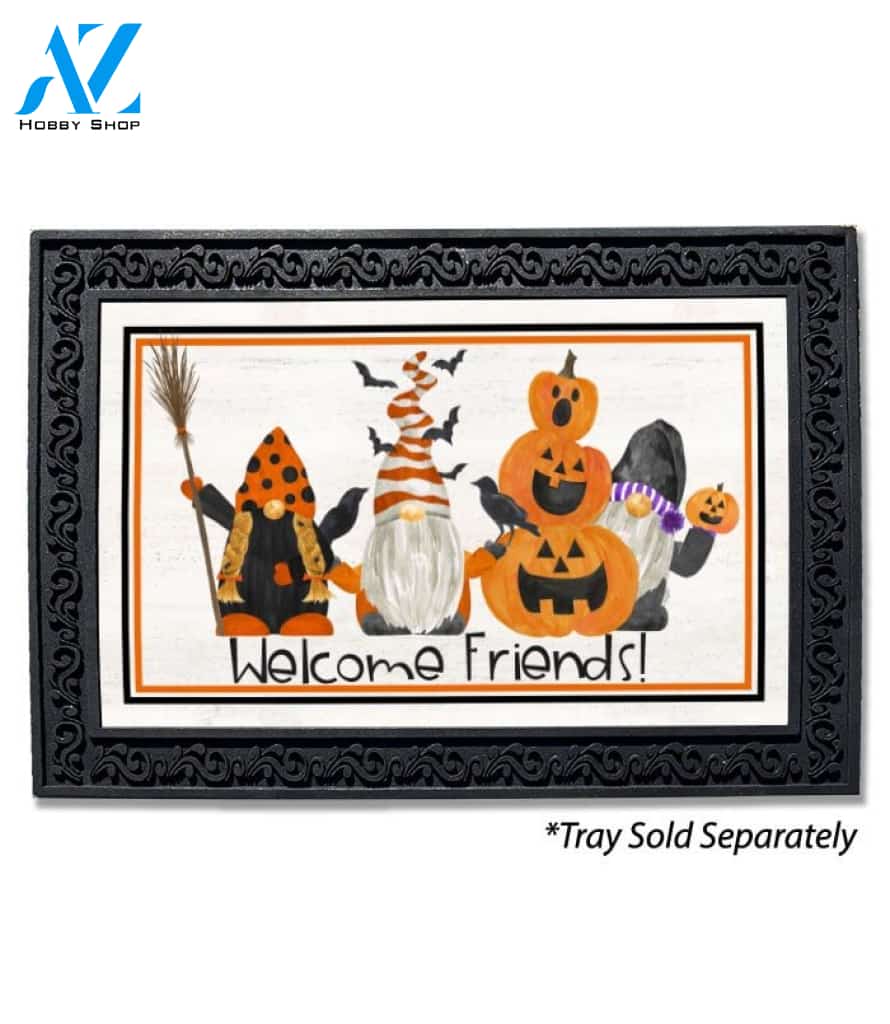 Welcome Friends Halloween Gnomes Doormat - 18" x 30"