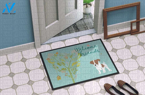 Welcome Friends Jack Russell Terrier Puppy CL21110335MDD Doormat