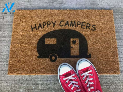 Personalized Name Family House Welcome Happy Camper Welcome Mat House Warming Gift Home Decor Funny Doormat Gift Idea