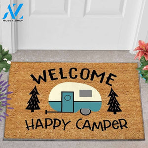 Welcome Happy Camper Doormat Welcome Mat House Warming Gift Home Decor Funny Doormat Gift Idea