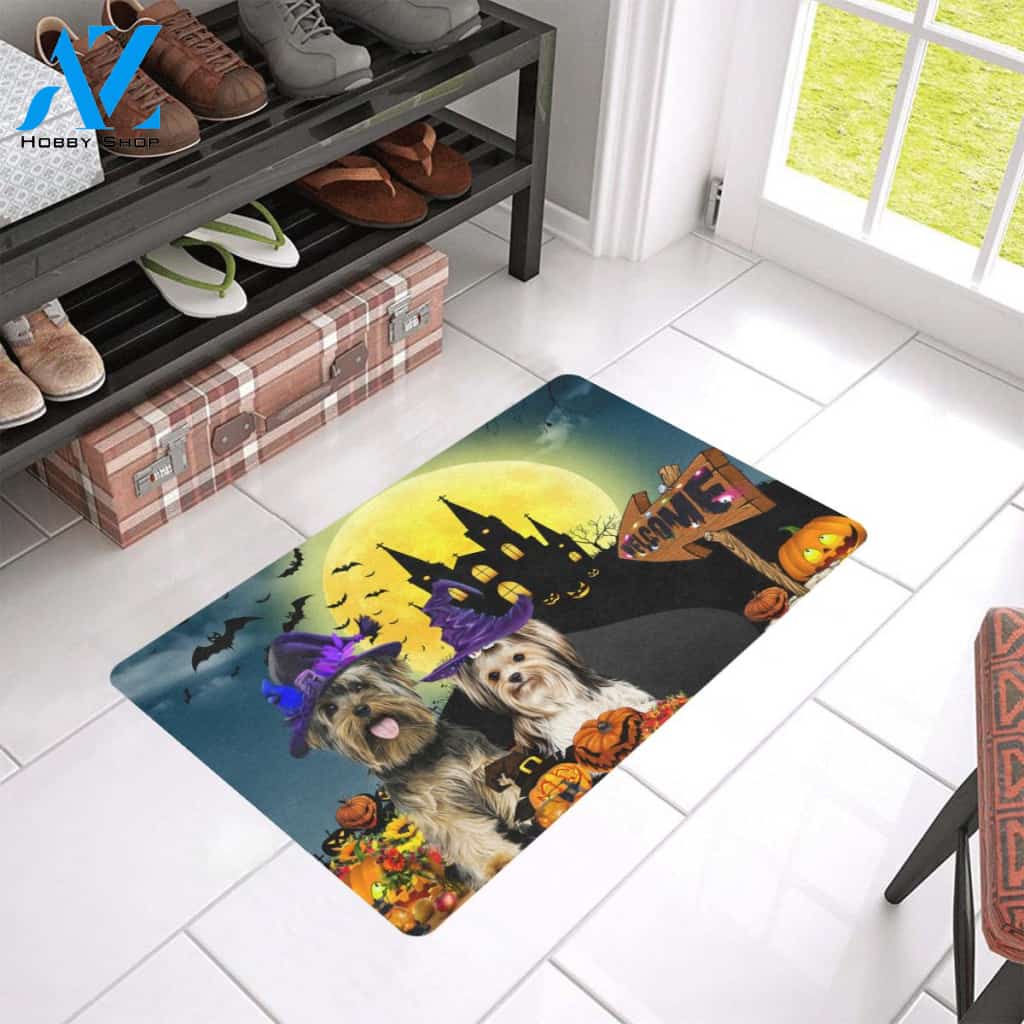 Welcome Happy Halloween Dog Doormat Welcome Mat Housewarming Gift Home Decor Funny Doormat Gift For Friend Gift For Dog Lovers Halloween Day Gift