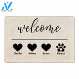 Welcome Heart Paw Simple Personalized Doormat , Funny Gift ,Home Doormat ,House Warming ,Closing Gift, Funny Doormat, Welcome