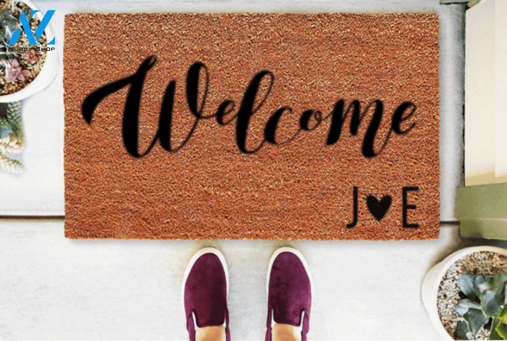 Welcome - Heart/Script Initials