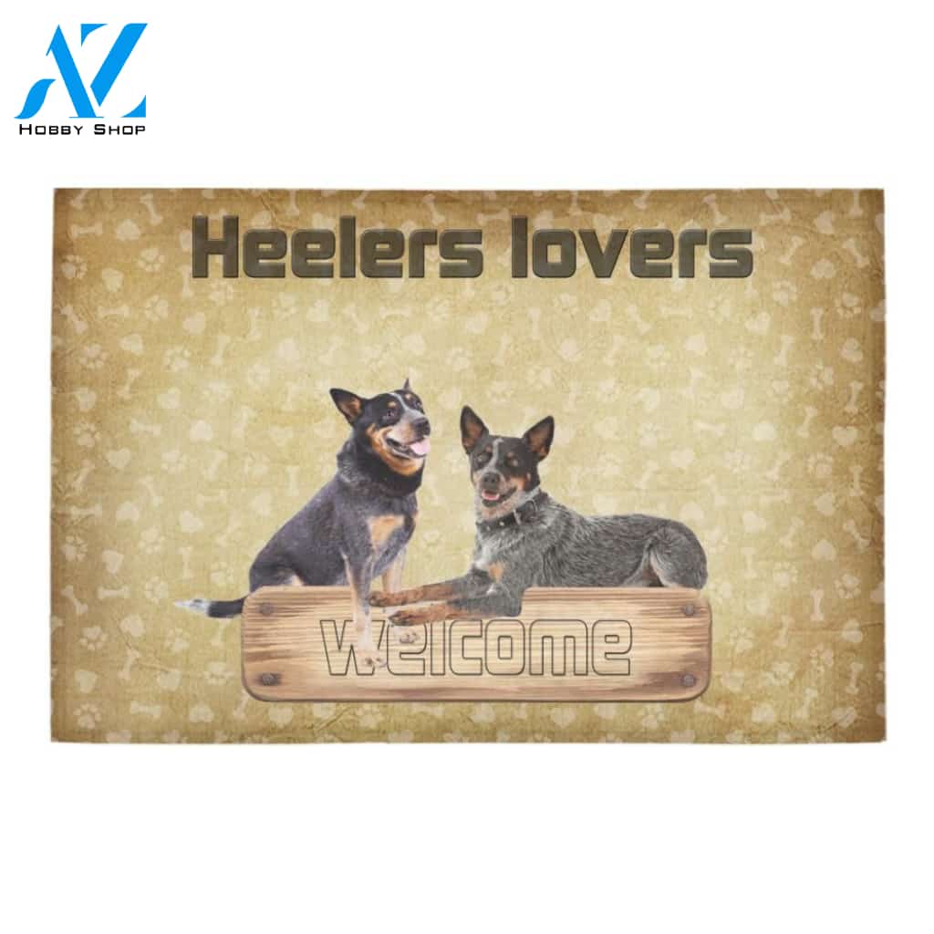 Welcome Heeler Lovers Printed Doormat Home Decor