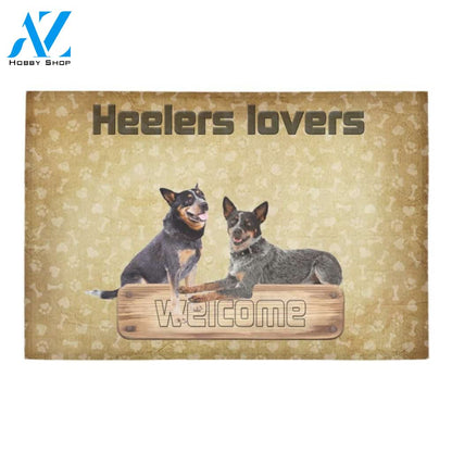Welcome Heeler Lovers Printed Doormat Home Decor