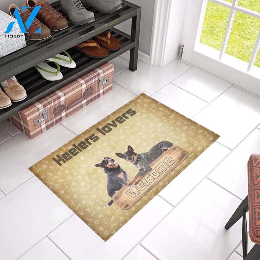 Welcome Heeler Lovers Printed Doormat Home Decor