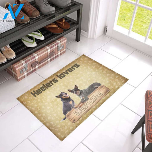 Welcome Heeler Lovers Printed Doormat Home Decor