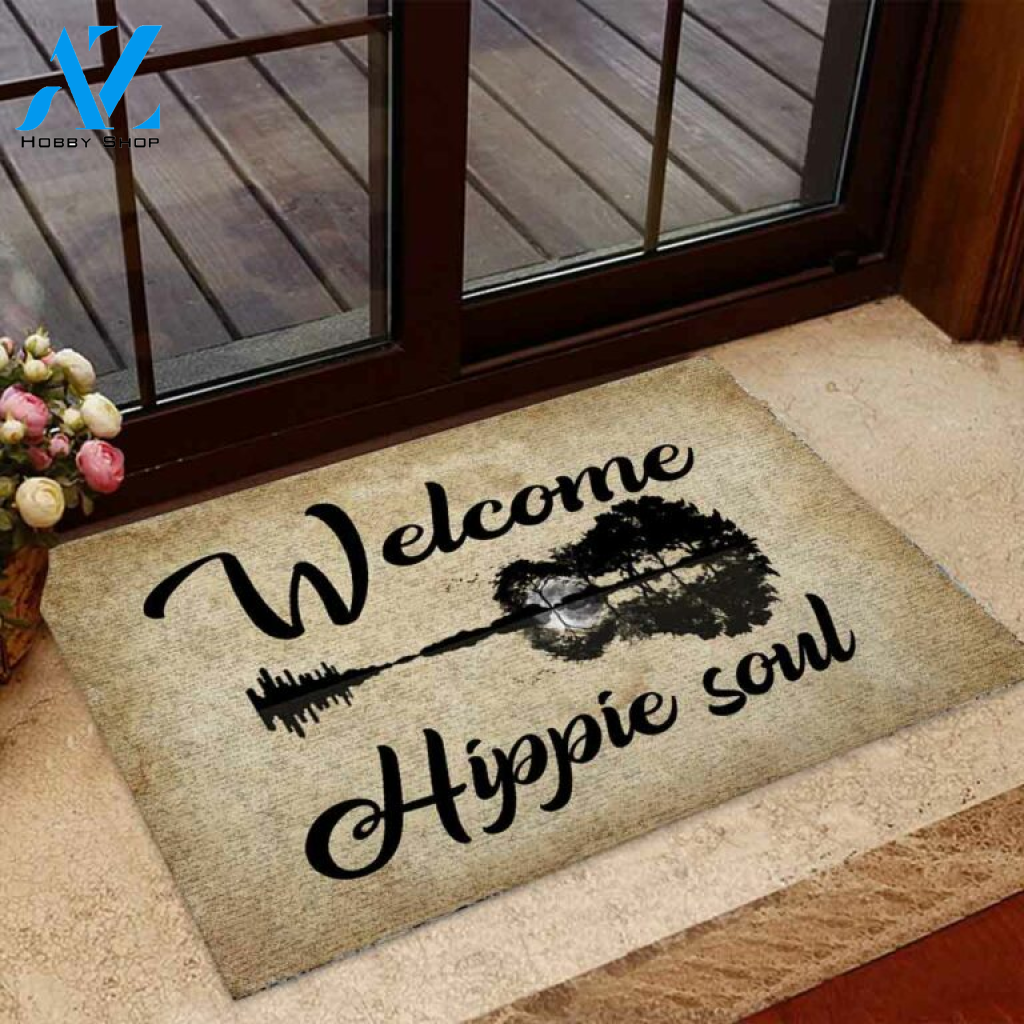 Welcome Hippie Soul Guitar Doormat | Welcome Mat | House Warming Gift