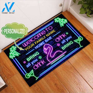 Welcome Home Bar - Cocktail Personalized Doormat