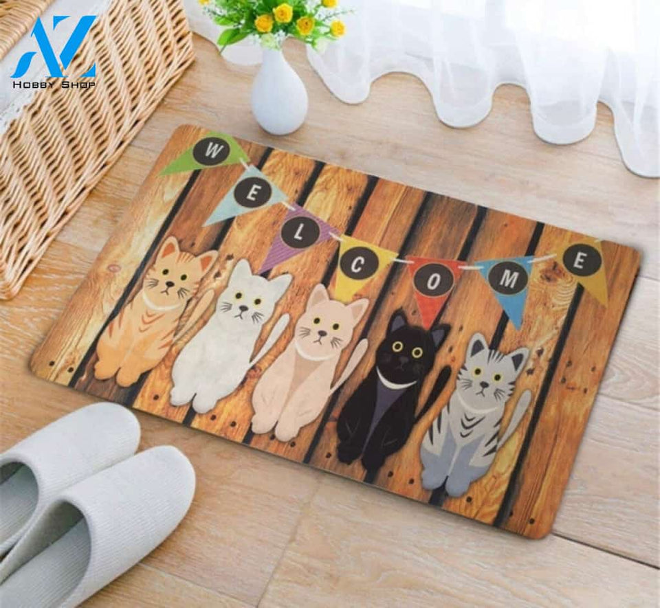 Welcome Home Cat Housewarming Gift Wedding Gift Custom Welcome Mat Indoor and Outdoor Doormat Warm House Gift Welcome Mat Gift for Friend Family