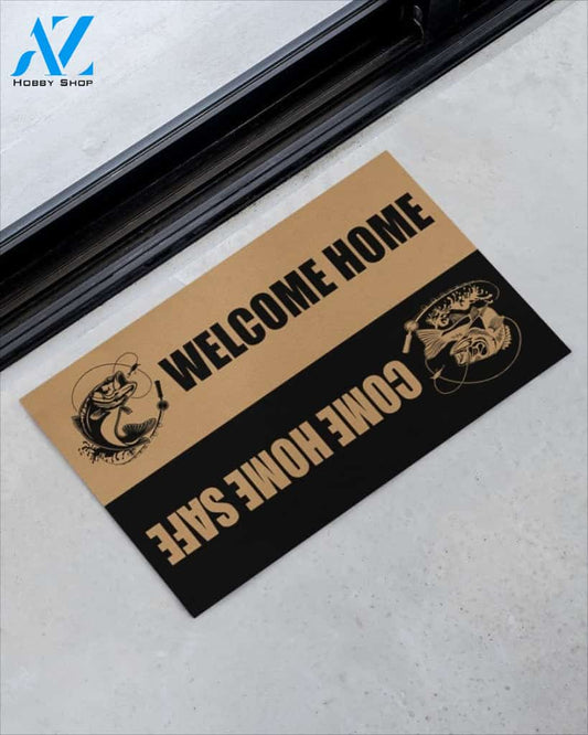 Personalized Name Family House Welcome Home Come Home Safe Fishing Indoor And Outdoor Doormat Warm House Gift Welcome Mat Gift For Fishing Lovers