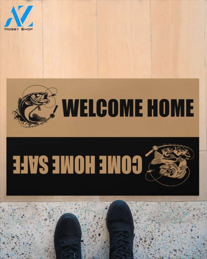 Welcome Home Come Home Safe Fishing Indoor And Outdoor Doormat Warm House Gift Welcome Mat Gift For Fishing Lovers