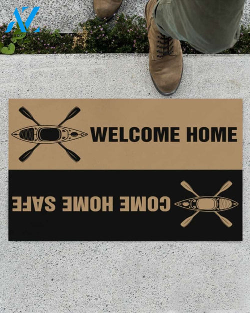 Welcome Home Come Home Safe Kayaking Indoor And Outdoor Doormat Warm House Gift Welcome Mat Gift For Kayaking Lovers
