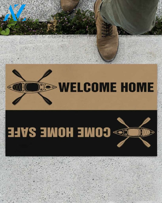 Welcome Home Come Home Safe Kayaking Indoor And Outdoor Doormat Warm House Gift Welcome Mat Gift For Kayaking Lovers