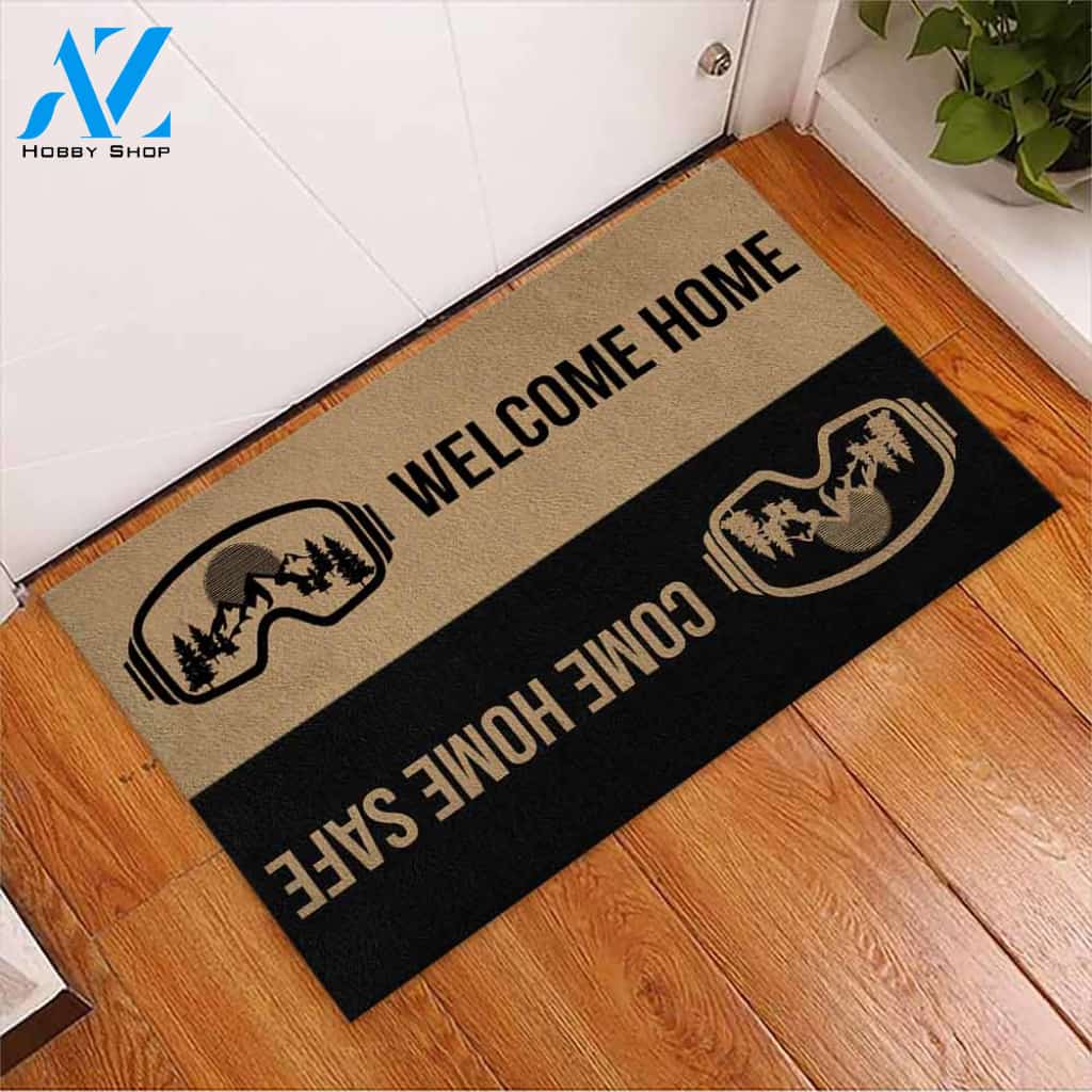 Welcome Home Come Home Safe Snowboarding Doormat, Gift For Snowboarding Lovers, Gift For Thanksgiving Christmas Decor Warm House Gift Welcome Mat