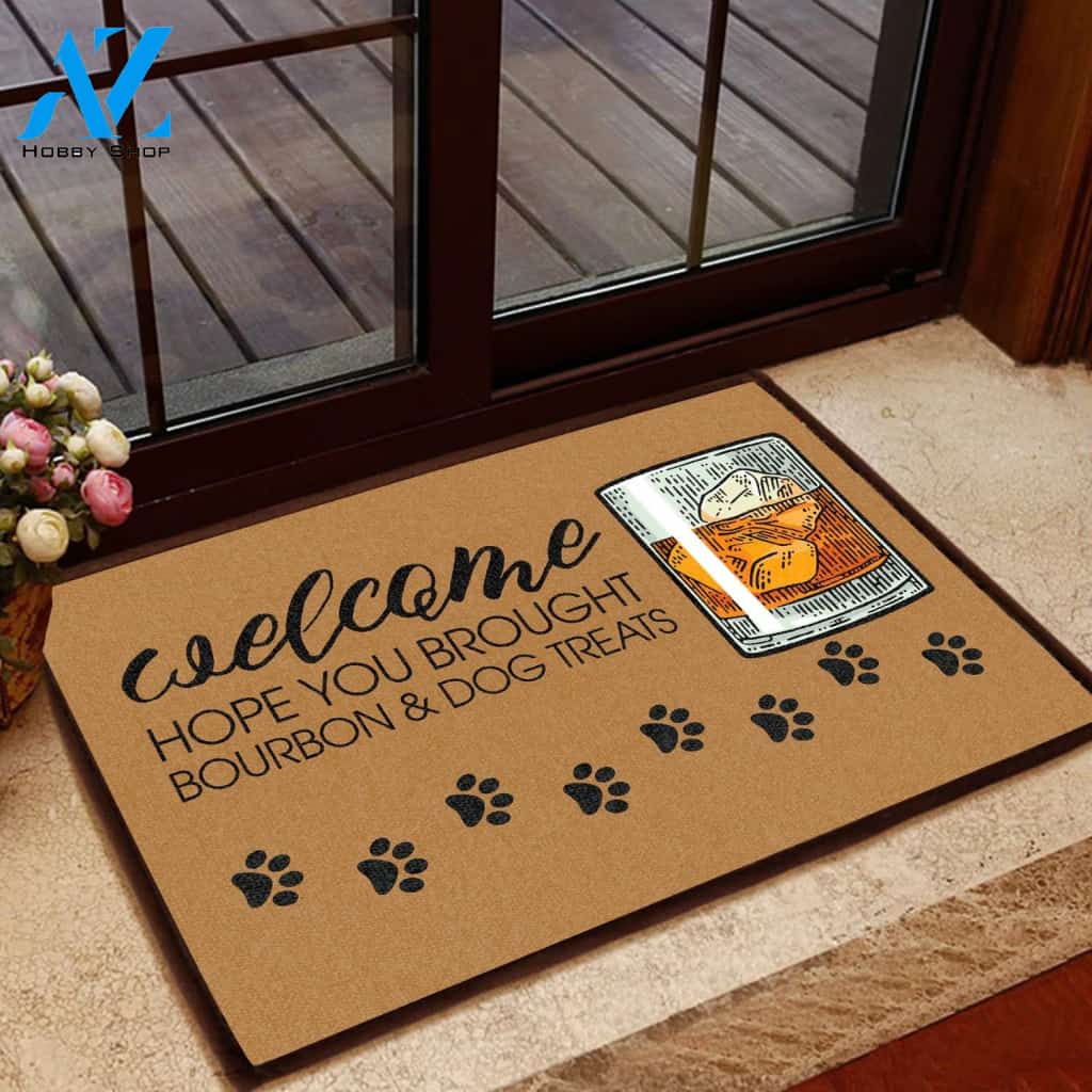 Welcome Hope You Brought Drink & Dog Treat All Over Printing Doormat