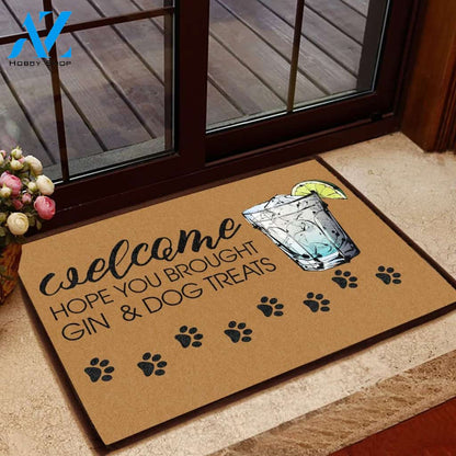 Welcome Hope You Brought Drink & Dog Treat All Over Printing Doormat
