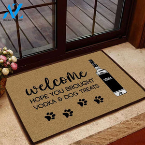 Welcome Hope You Brought Vodka And Dog Treats Indoor and Outdoor Doormat Warm House Gift Welcome Mat Gift for Labrador Lovers Birthday Gift