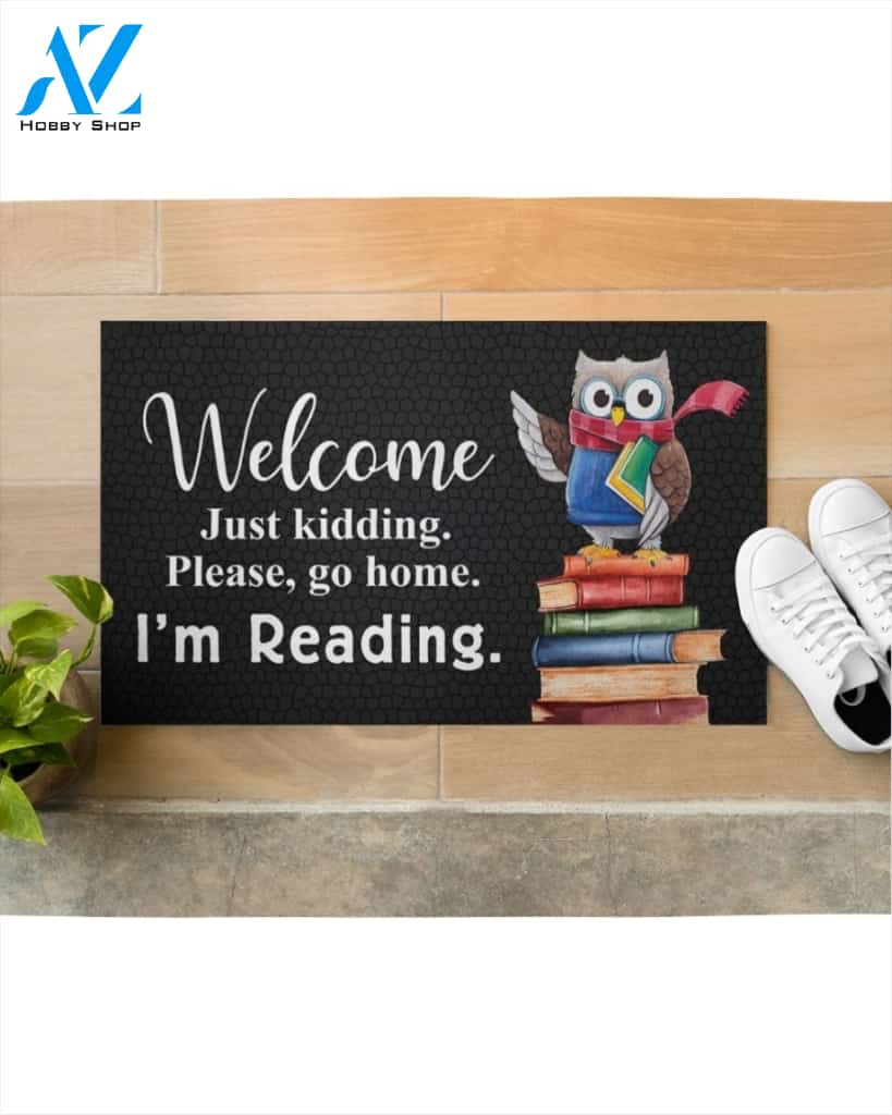 Welcome I'm Reading Doormat Welcome Mat Housewarming Gift Home Decor Gift For Book Lovers Funny Doormat Gift Idea