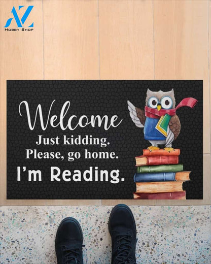 Welcome I'm Reading Doormat Welcome Mat Housewarming Gift Home Decor Gift For Book Lovers Funny Doormat Gift Idea