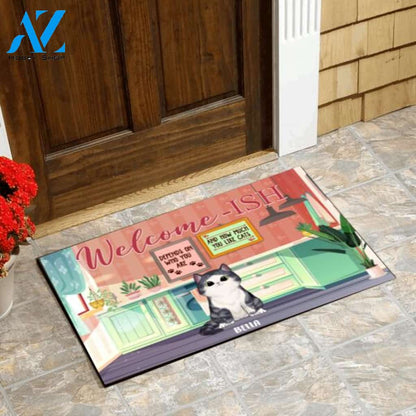 Welcome-ish Cat - Personalized Doormat