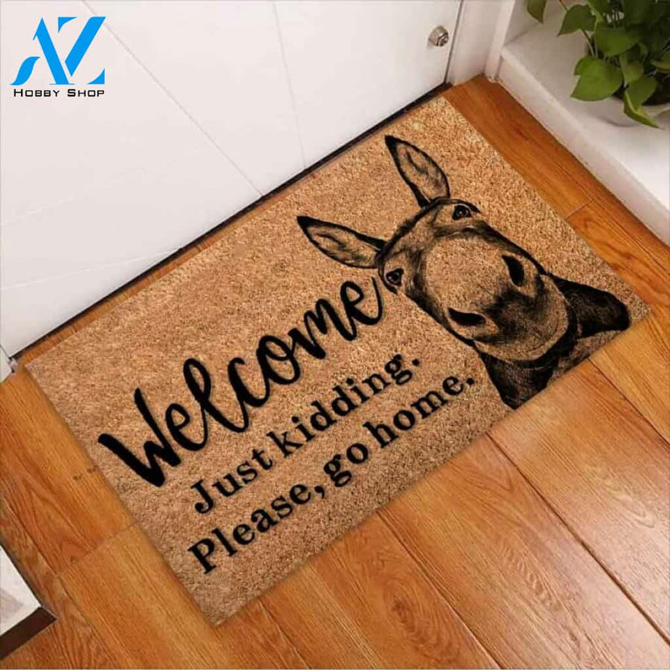 Welcome Just Kidding – Farmer Easy Clean Welcome DoorMat | Felt And Rubber | 40x60 cm | 45x75 cm | 60x90 cm | Colorful | DO1244