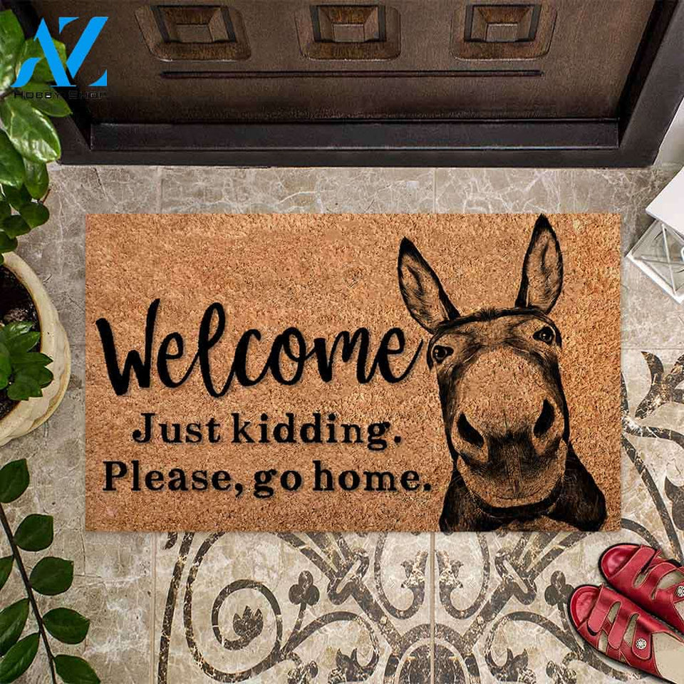 Welcome Just Kidding - Farmer Coir Pattern Print Doormat