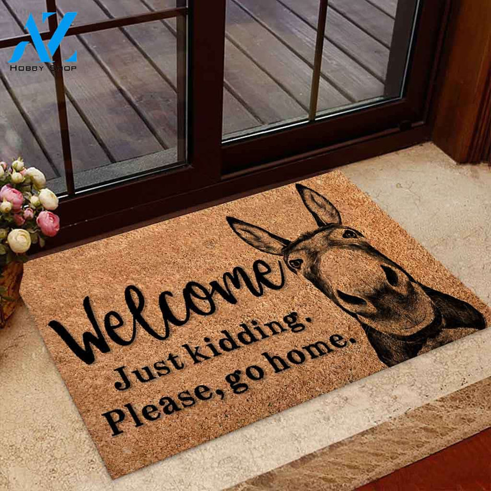 Welcome Just Kidding - Farmer Coir Pattern Print Doormat