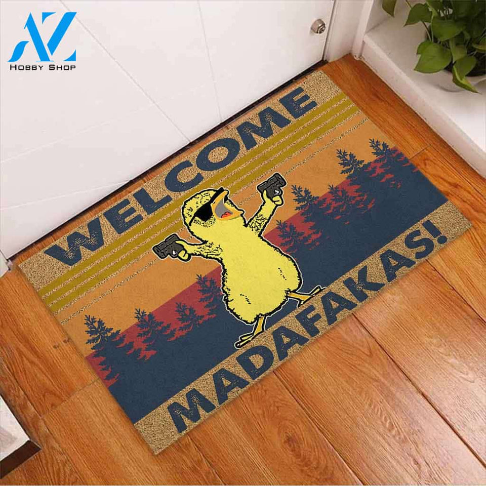 Welcome Madafakas - Chicken Coir Pattern Print Doormat
