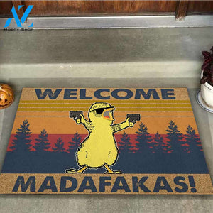 Welcome Madafakas - Chicken Coir Pattern Print Doormat