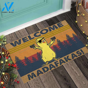 Welcome Madafakas - Chicken Coir Pattern Print Doormat