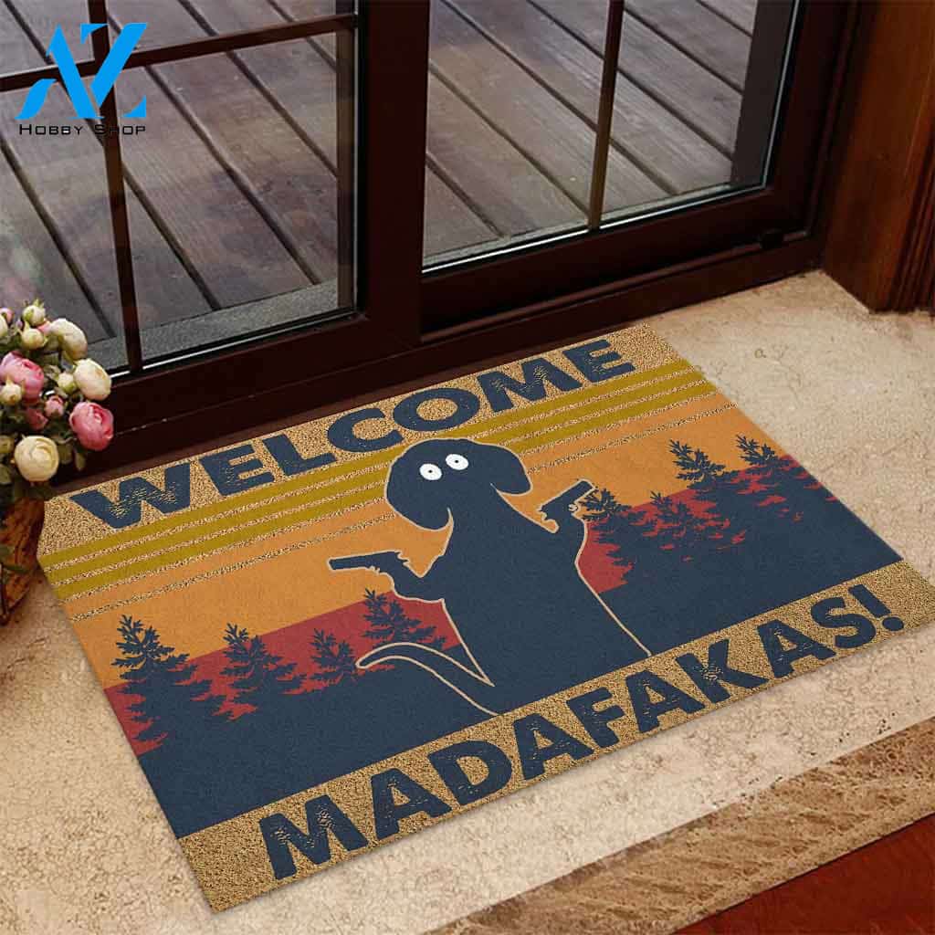 Welcome Madafakas – Dachshunds Easy Clean Welcome DoorMat | Felt And Rubber | 40x60 cm | 45x75 cm | 60x90 cm | Colorful | DO1237