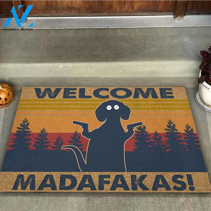 Welcome Madafakas – Dachshunds Easy Clean Welcome DoorMat | Felt And Rubber | 40x60 cm | 45x75 cm | 60x90 cm | Colorful | DO1237