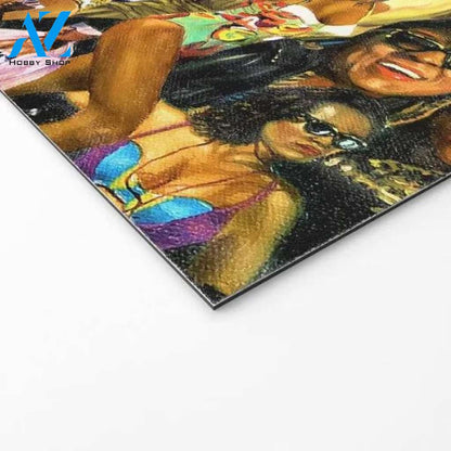 Welcome Mat | African American Black Beauty by Gmoneyart