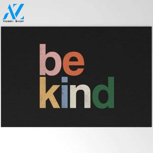 Welcome Mat | Be Kind Colors Rainbow by Eveline - 30 x 20 - Society6