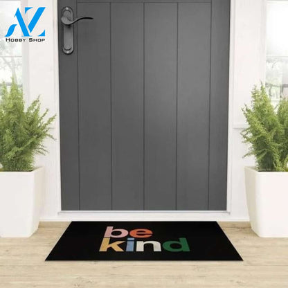 Welcome Mat | Be Kind Colors Rainbow by Eveline - 30 x 20 - Society6