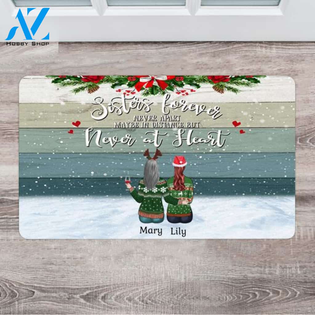 Personalized Welcome Mat Christmas - Thoughtful Sister Gifts - Outdoor Holiday Doormat