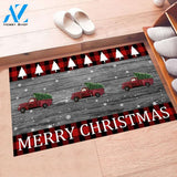 Welcome Mat Farm Truck with Christmas Tree Decorative Doormat Indoor And Outdoor Mat Entrance Rug Sweet Home Decor Housewarming Gift Gift Friend Family Christmas Holiday