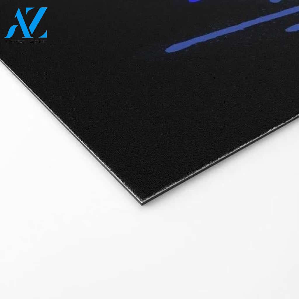 Welcome Mat | Rainbow Paint Drops On Black by Home Deco Rainbow