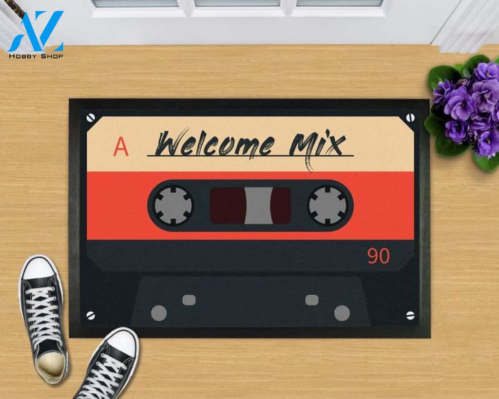 Welcome Mix Cassette Doormat Welcome Mat Housewarming Gift Home Decor Funny Doormat Gift Idea For Friend Gift For Family