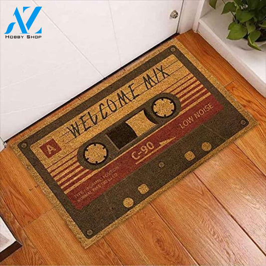 Welcome Mixtape Music Vintage Indoor and Outdoor Doormat Warm House Gift Welcome Mat Gift for Mixtape Lovers Gift for Music Lovers