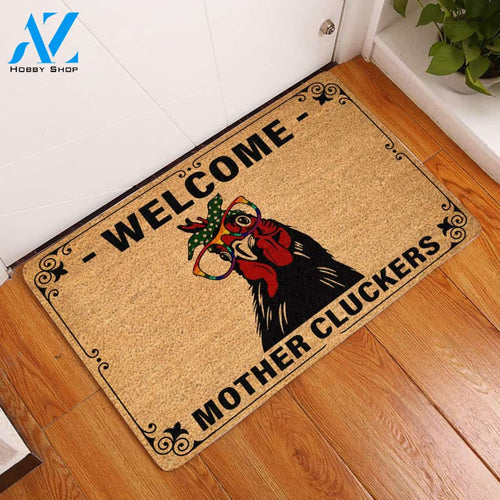 Welcome Mother Cluckers All Over Printing Doormat | Welcome Mat | House Warming Gift