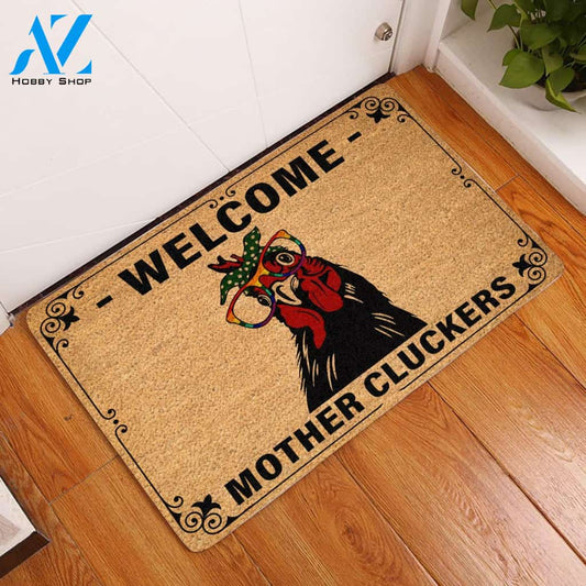 Welcome Mother Cluckers All Over Printing Doormat | Welcome Mat | House Warming Gift