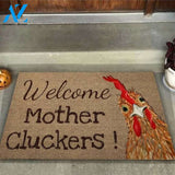 Welcome Mother Cluckers Chicken Coir Pattern Print Doormat | Welcome Mat | House Warming Gift