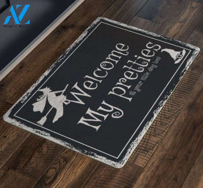 Welcome My Pretties Witch Wizard Halloween Doormat Indoor and Outdoor Mat Entrance Rug Funny Home Decor Closing Gift Gift for Friend Family Gift Idea