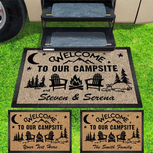 Welcome Our Campsite Doormat, Outdoor Mat, RV Camper, Motor Home, Camping Gift
