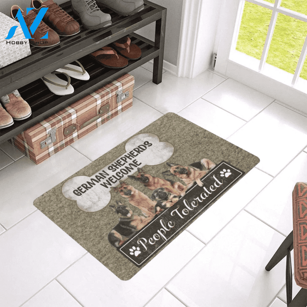 Welcome People Tolerated German Shepherd Doormat